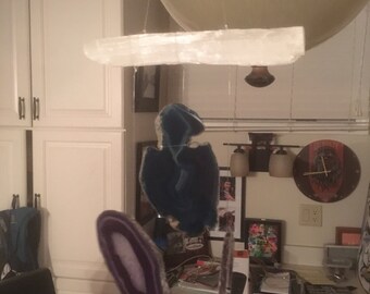 Agate and selenite windchime