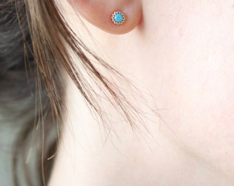 Turquoise earrings - turquoise earrings stud -turquoise stud earrings - turquoise jewelry- cartilage stud - tiny stud earrings - tiny studs