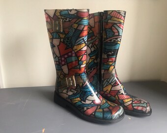 Vintage Donald Pliner Rubber Boots Size 8 Women's