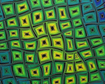 Painting: movements of green colors.