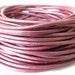 5 meters round leather cord in metallic fruit punch, 2mm leather cord for bracelet making, UK craft supplies