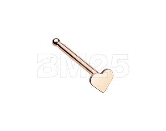 Rose Gold Heart Nose Stud Ring