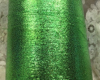 metallic coned yarn approx 30000 yds 1 lb plus emerald metallic machine knitting crafts altered art sweaters