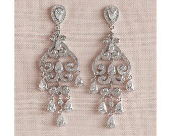 Bridal Earrings, Chandelier wedding earrings, Crystal Bridal Earrings, Wedding jewelry, Swarovski, Charlotte Earrings