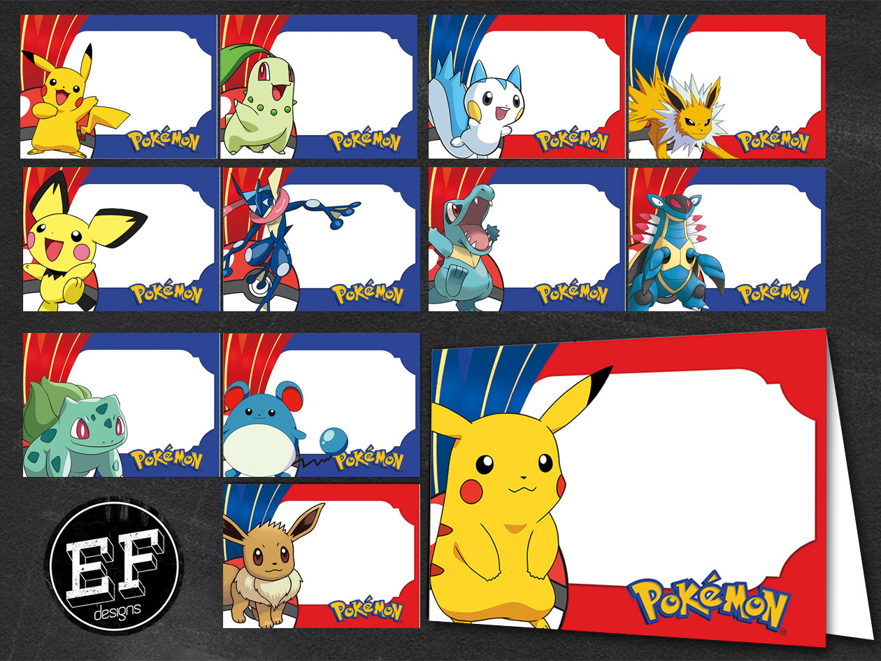 24 Pokemon Food Tent Cards instant download Printable Pokemon