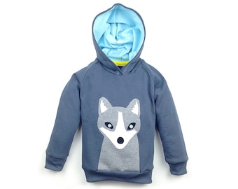 kids hoodie, white fox hoodie, organic hoodie, toddler boy hoodie, toddler boy clothes, 100% organic cotton, applique arctic fox