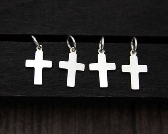 4 Sterling Silver Cross Charm Pendant,Cross necklace pendant,Cross Jewelry