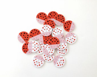 Ladybug Checkers wooden game pieces