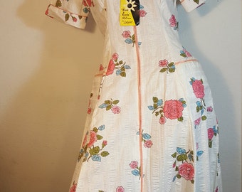 FREE SHIPPING 1940 Cotton Day Dress