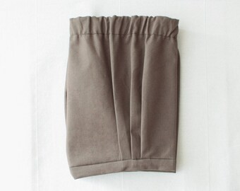 Baby boy shorts, baby boy wedding outfit in tobacco brown, retro style ring bearer bloomer shorts for boys & toddler boys