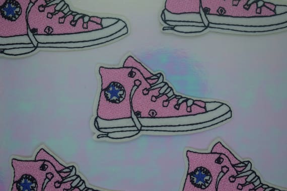 Pink Converse Sneakers Trainers Iron on Patch