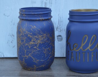 Mason Jar- Marbelized: Home Decor