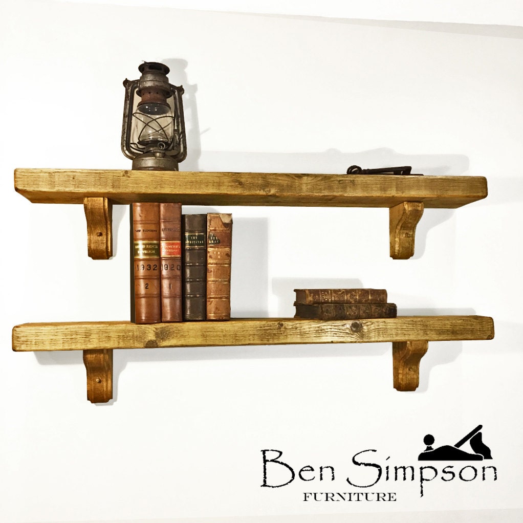 Rustic Shelf Mantel Chunky Wooden Custom Joinery Pine Corbel