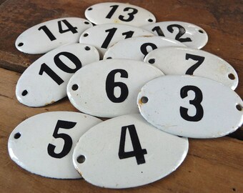 Vintage Porcelain Number, Antique Hotel Door Number, Porcelain Number Sign - Many Numbers Available