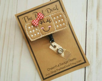 Bandage Badge Reel, Badge Reel, Feltie Badge Reel, Nurse Badge Reel, RN Badge Reel, Interchangeable Badge Reel, ID Badge Reel