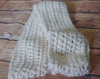White Extra long Infinity Scarf