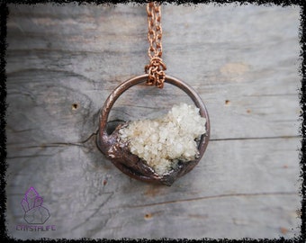 ANGEL SPIRIT QUARTZ Crystal Pendant | Copper Electroformed | Handmade | Reiki | Meditation | Copper Jewelry | Gemstone