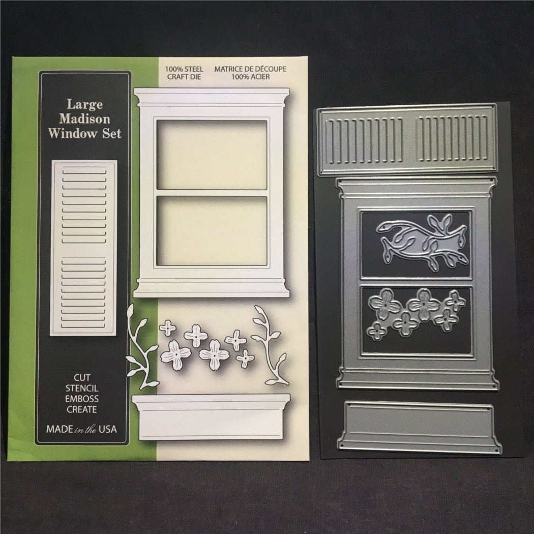 Large Madison Window metal die cut Set Poppystamps dies 1139