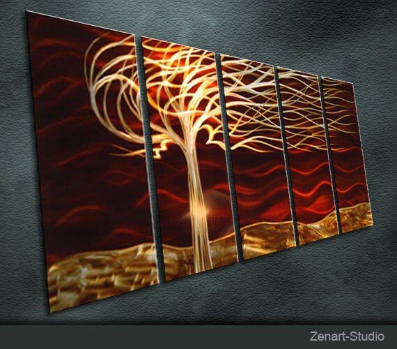 Items similar to Original Metal Wall Art Shining Painting Scupture