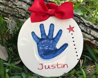 Toddler Handprint - Personalized Baby Handprint Mold - Custom Baby Heirloom - Handprint Keepsake Mold Kit - Personalized Handprint Art