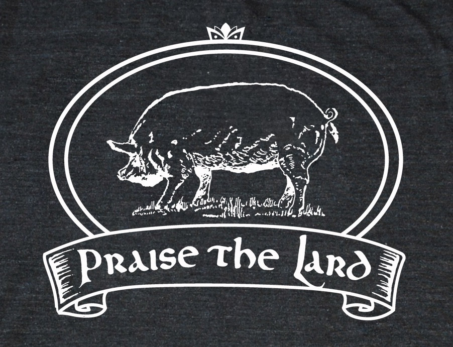 Praise the Lard women&rsquo;s Foodie T-shirt bacon shirt chef