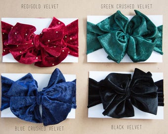 Oversized Velvet Bow Headband (Multiple Colors)