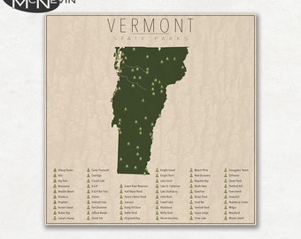 Vermont State Parks Map & Checklist 11x17