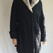 Vintage 1950s Black Persian Lamb Fur Coat Silver Mink Collar- Cherry & Webb Co. Fur Coat - Winter Fur Coat - Audrey Hepburn Style Dress Coat