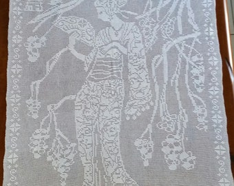 Large Crocheted Japanese Geisha Panel