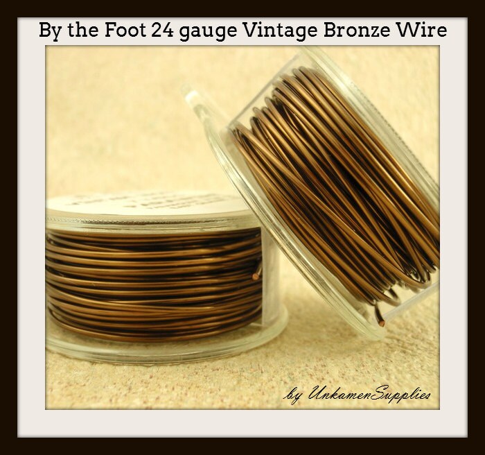 By the Foot 24 gauge Vintage Bronze Wire Enameled Coated