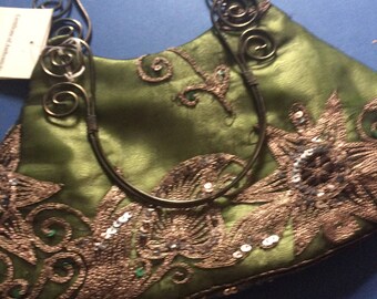 Antique fabric evening hand bag