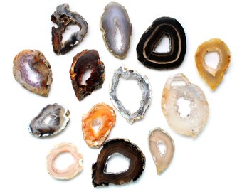 Agate Slice -Occo Geode Agate Slices Highest Special A Quality - Geode Slices - 50 Wire Wrapping - RK19B5(50QTY)