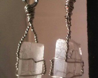 Crystal Earrings Quartz Earrings Healing Earrings Handmade Earrings Wire Wrapped Earrings Statement Earrings Reiki Earrings Boho Earrings