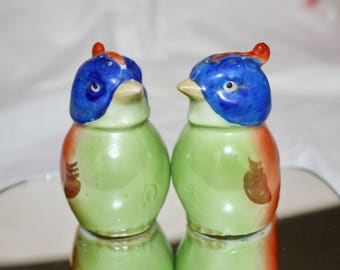 Salt and Pepper Shakers Colorful Birds Hand Painted