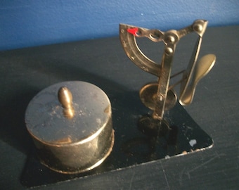 Vintage Postage Station with Stamp Dispenser and Scale
