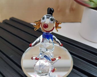 Funky glass figurine, glass figurine, vintage figurine
