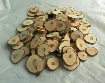 100 Assorted Wood Slices~ 1.25 to 3 Inch~ Tree Slice Assortment, Tree Cookies, Natural Wood Slices, Tree Slices, Mosaic Pieces