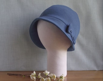EXTRA LARGE Brimmed Cloche Hat with Bow - Made to measure
