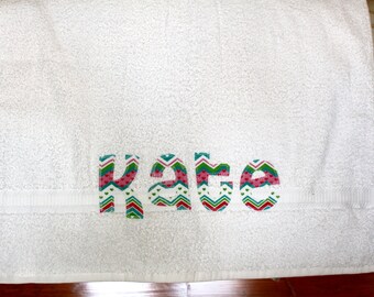 Girl's Personalized Bath Towel