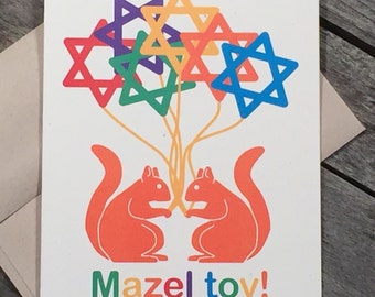 Mazel tov card - Chai card - Bar or Bat Mitzvah card - Jewish congratulations - To life! - Handmade cards