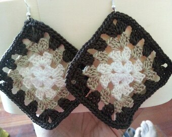 granny crochet mutlicolore earrings