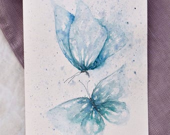 Original painting of Blue butterflies
