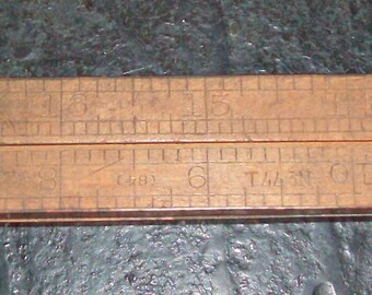 Vintage LUFKIN Wood Folding Ruler #771