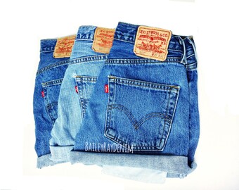 Levi High Waisted Denim Shorts CutOffs - Sizes 0-20 - xs s m l xl xxl