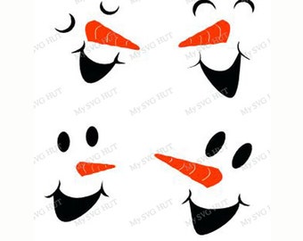 Snowman Faces set 2 template