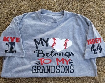Baseball grandma shirt, grandson baseball, love my grandson baseball shirt, custom baseball shirt, cute baseball shirt, grandparents shirt