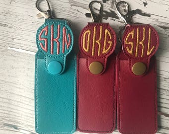 Monogrammed lip balm holders