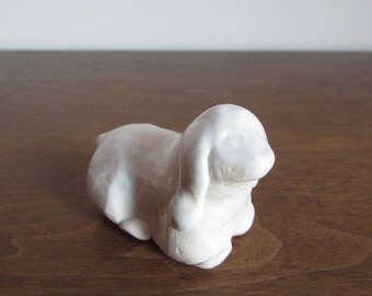 Handmade Ceramic White Rabbit Figurine, White Pottery Rabbit,Bunny Lovers Gift,Small Ceramic Figurine,Ceramic Animals,Bunny,White Gift,Decor
