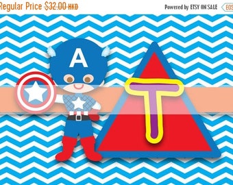 50% OFF Superhero Learning Shapes Card - Instant Download Printable Digital PDF File