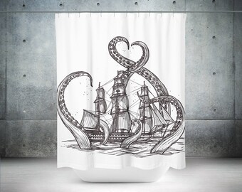 Kraken Shower Curtain | Kraken Bath Curtain | Kraken Bath Décor | Kraken Bathroom Décor | Kraken Bathroom | Kraken Shower | Kraken Bathroom